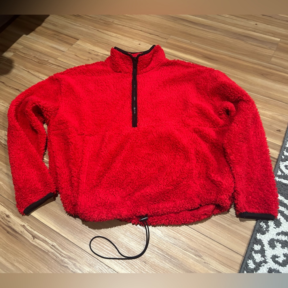 Cozy Red Fleece 3/4 Zip Jacket Size XXXL 21